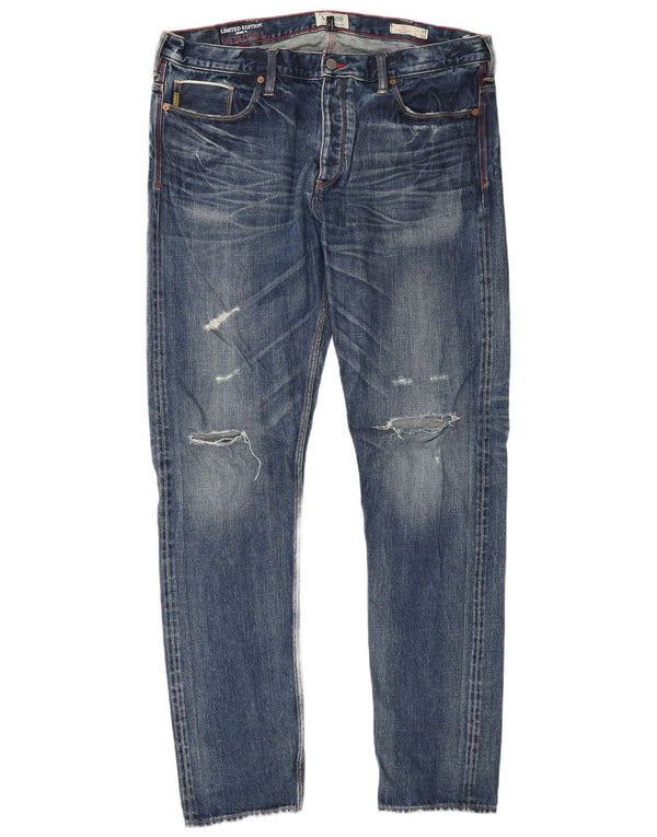 Męskie jeansy ARMANI z limitowanej edycji, w trudnej sytuacji, W36 L34, niebieska bawełna