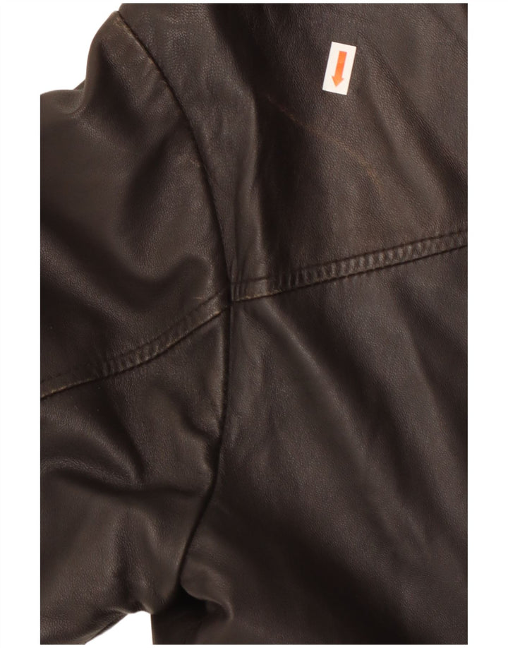 Męska kurtka skórzana Geox Bomber UK 42 XL, czarna skóra