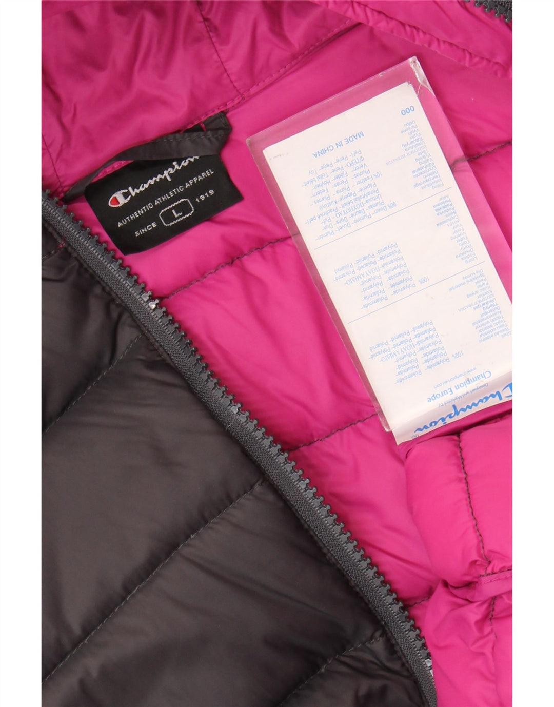 Dziewczęca ocieplana kurtka z kapturem CHAMPION 13-14 lat, duża, czarna, poliamidowa