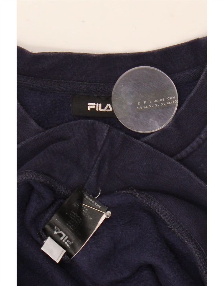Męska bluza z grafiką Fila XL, granatowa, bawełniana