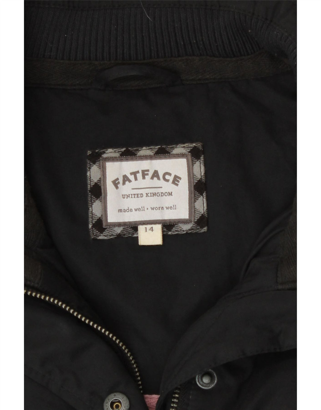 Damska wyściełana kamizelka Fat Face UK 14, duża, czarna, poliester