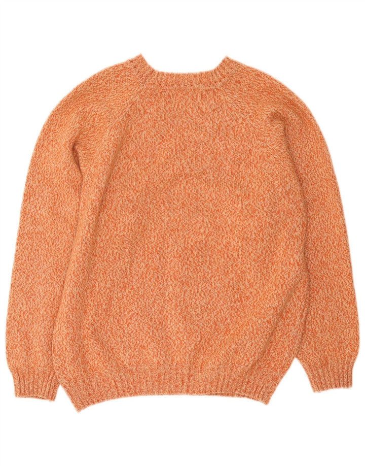 Męski sweter Ellesse z okrągłym dekoltem, duży, pomarańczowy, wełniany