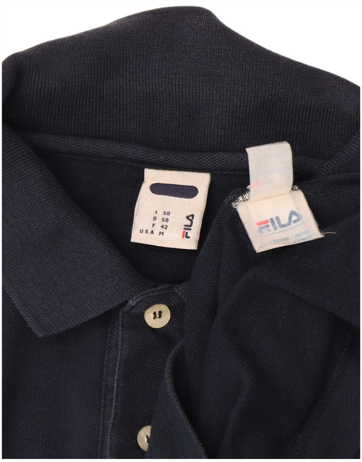 Męska koszulka polo Fila, średnia, granatowa, bawełniana