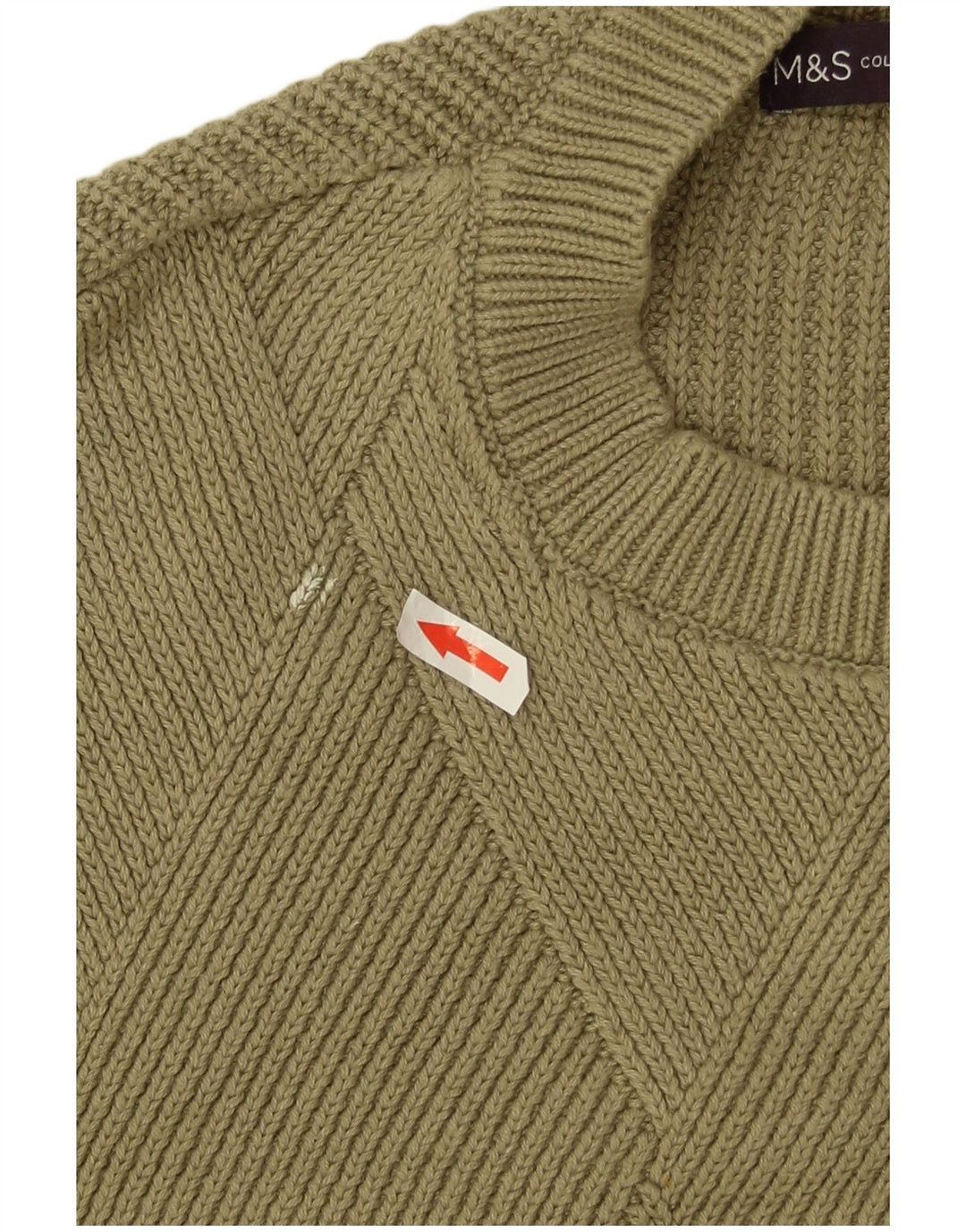Marks & Spencer Damski sweter z okrągłym dekoltem, UK 14, średni khaki