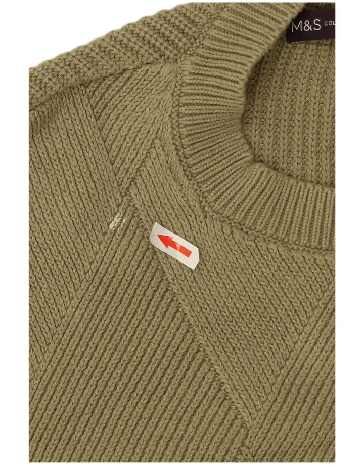 Marks & Spencer Damski sweter z okrągłym dekoltem, UK 14, średni khaki