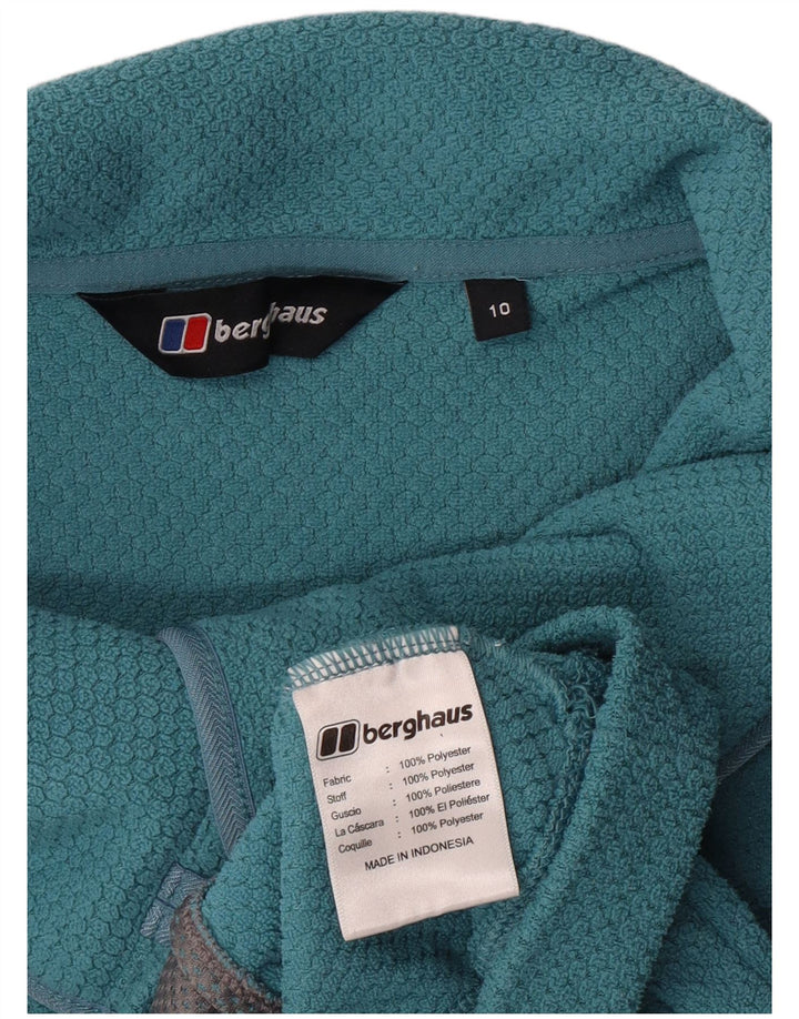 BERGHAUS Womens Button Neck Sweatshirt Jumper UK 10 Small  Turquoise