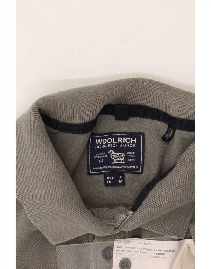 Męska koszulka polo Woolrich, mała, szara, bawełniana