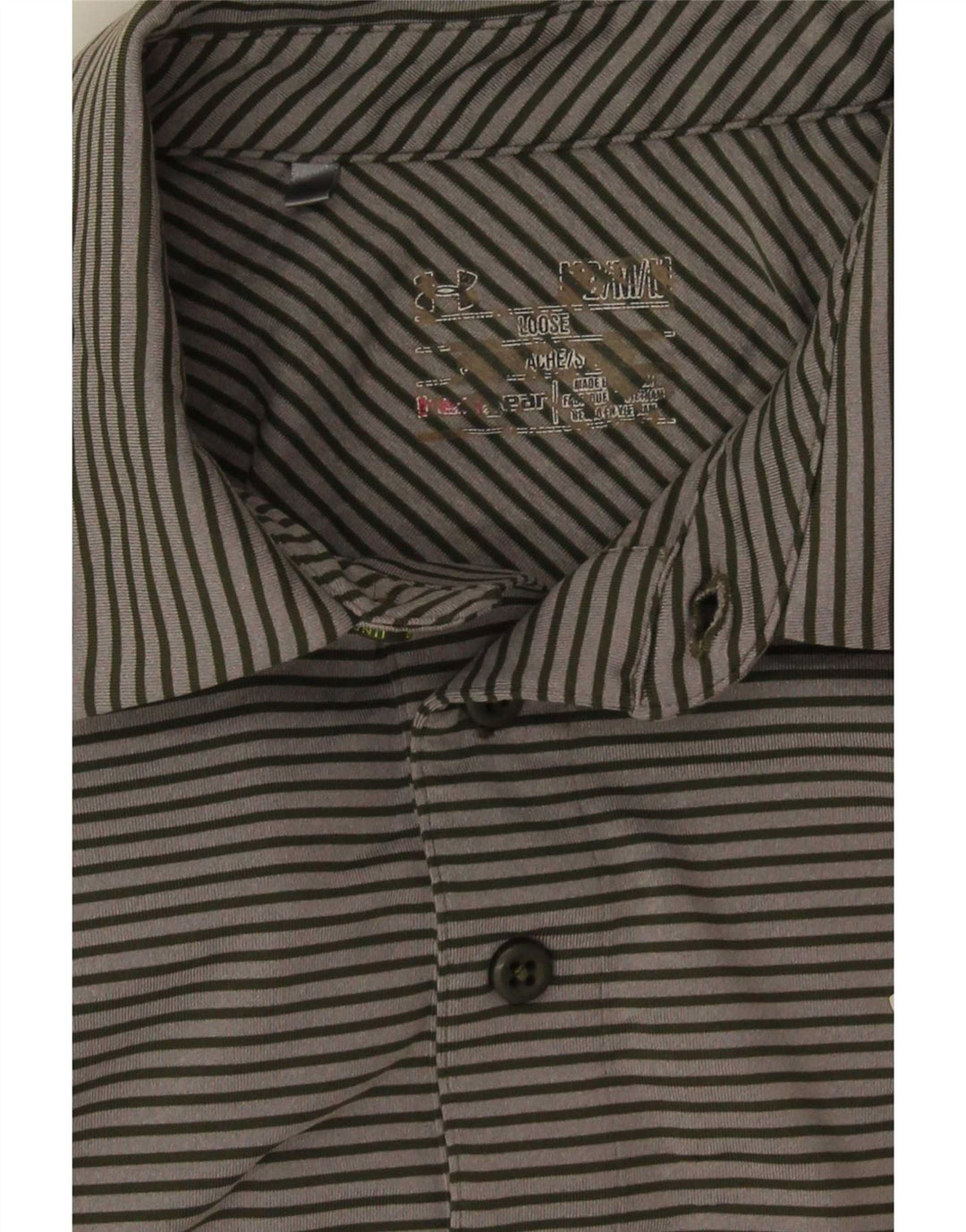 Męska koszulka polo Under Armour Heat Gear w średnie szare prążki