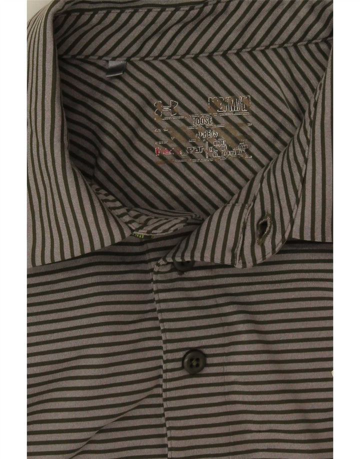 Męska koszulka polo Under Armour Heat Gear w średnie szare prążki