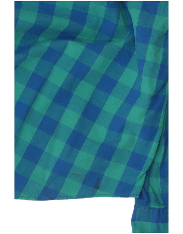 J. Crew Męska dopasowana koszula o dopasowanym kroju, bawełniana w średnią niebieską kratkę