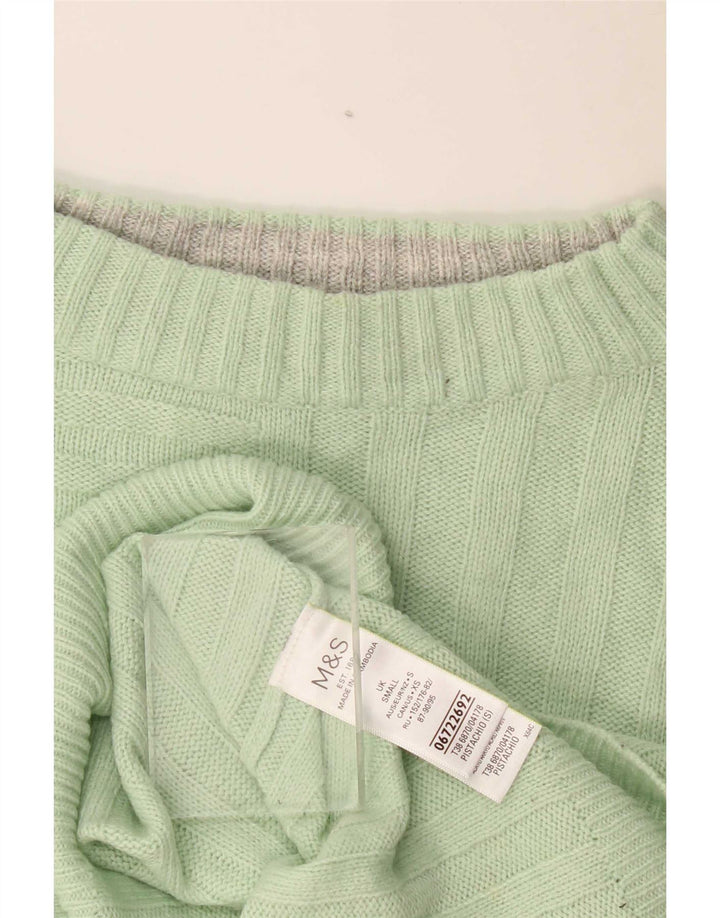 Marks & Spencer Damski sweter oversize z dekoltem w łódkę, UK 10, mały, zielony