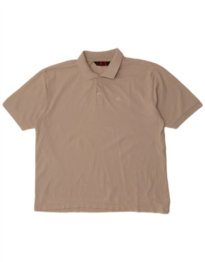 Męska koszulka polo Kappa 2XL, beżowa, bawełniana