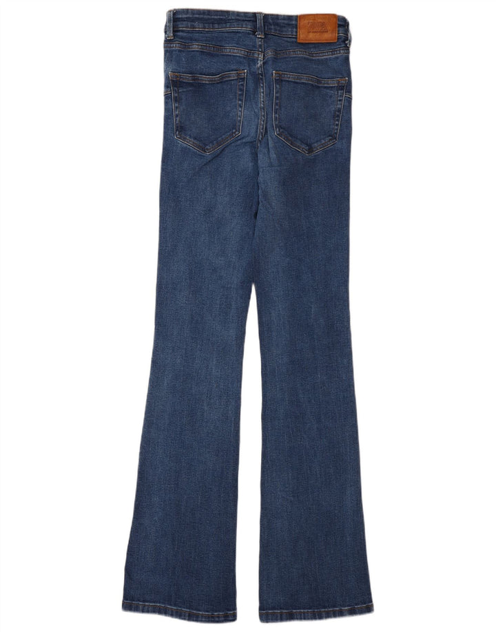 Damskie jeansy rozkloszowane Zara EU 34 2XS W24 L32 Niebieskie bawełniane