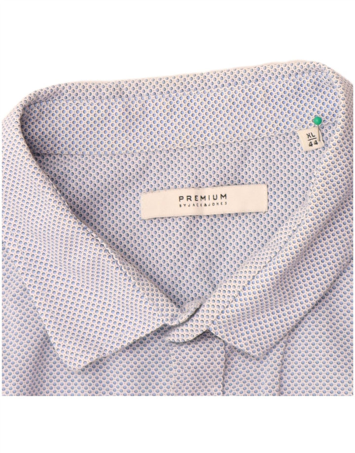 Męska koszula premium JACK & JONES, rozmiar 44, XL, bawełniana w niebieskie cętki