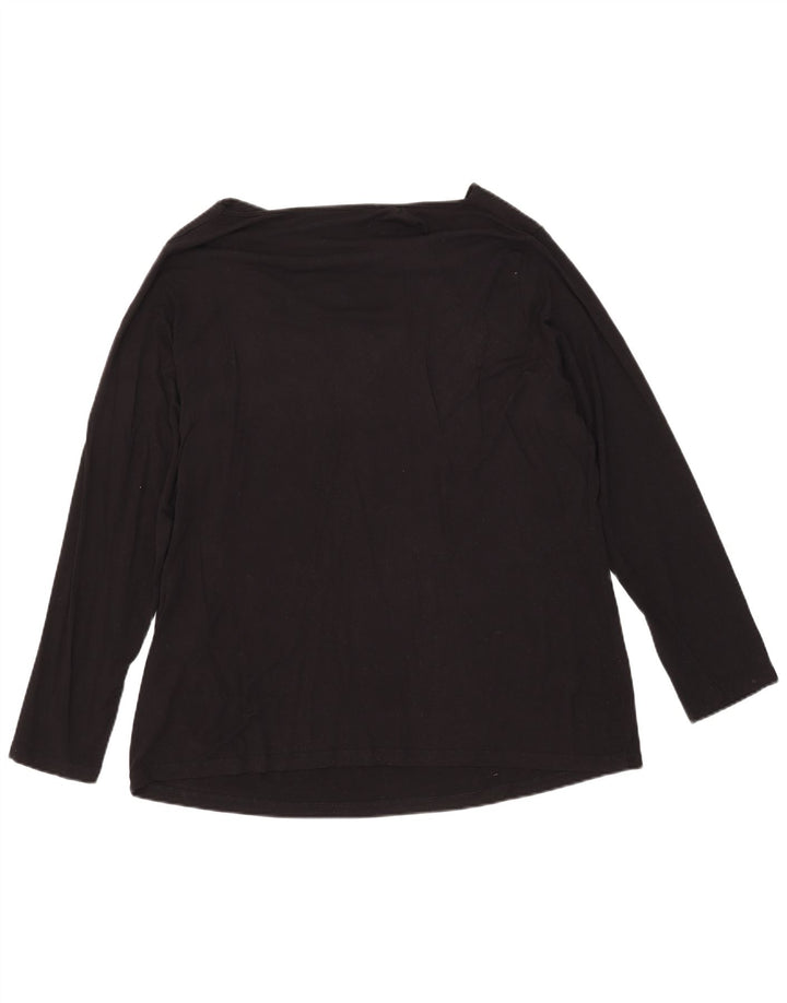 Damski top Perte by Krizia z abstrakcyjnym wzorem, z długim rękawem, UK 18 XL, czarny