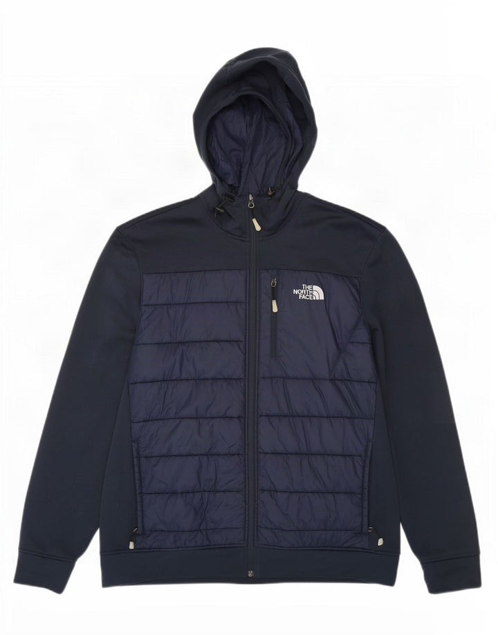 Męski sweter z kapturem i zamkiem The North Face, duży, granatowy, poliestrowy