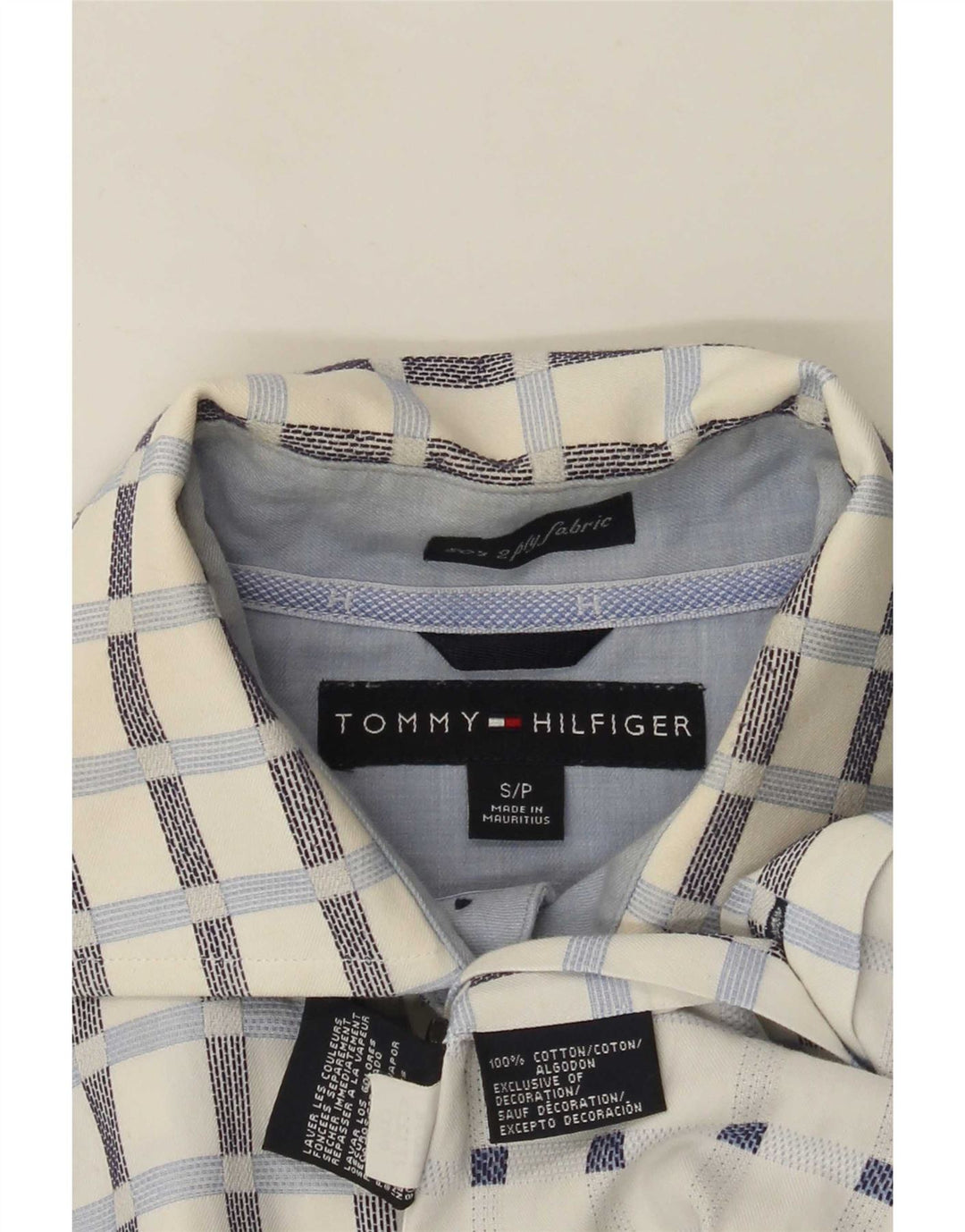 Koszula męska Tommy Hilfiger w małą białą kratkę, bawełniana