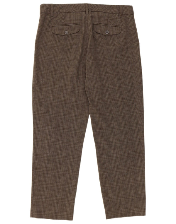Damskie proste spodnie garniturowe Gap UK 8 Small W30 L27 Szary poliester w kratkę