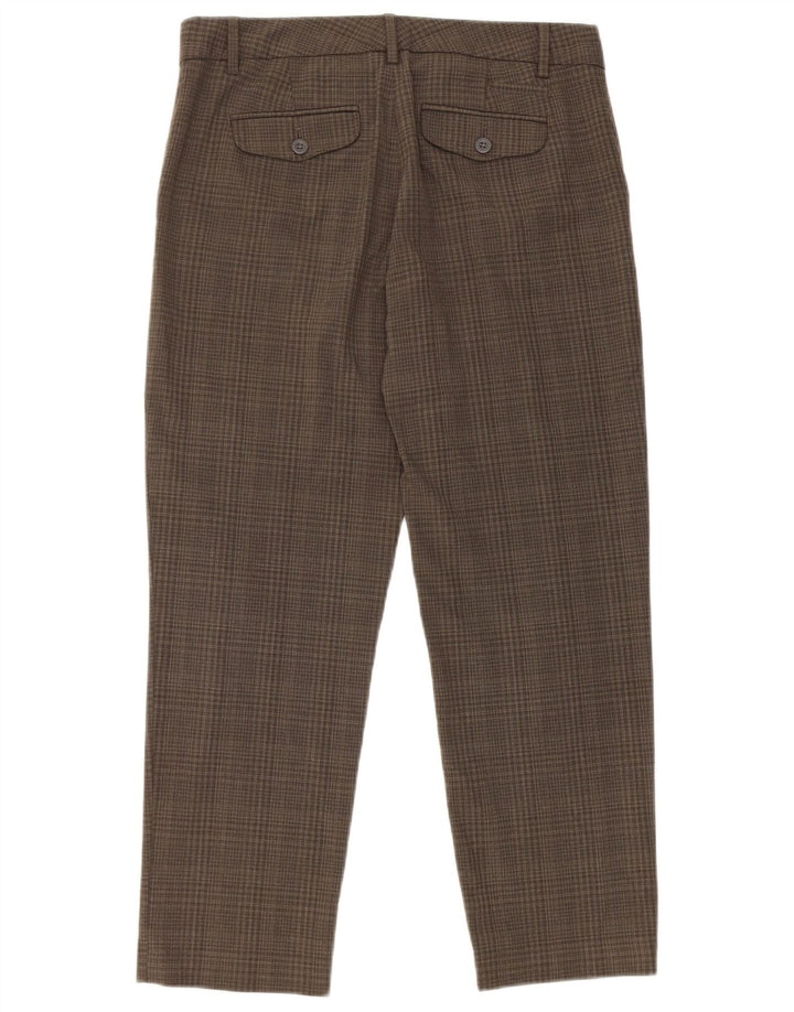 Damskie proste spodnie garniturowe Gap UK 8 Small W30 L27 Szary poliester w kratkę