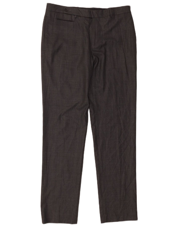 Męskie proste spodnie garniturowe Zara EU 44 Large W34 L34 Szara wełna