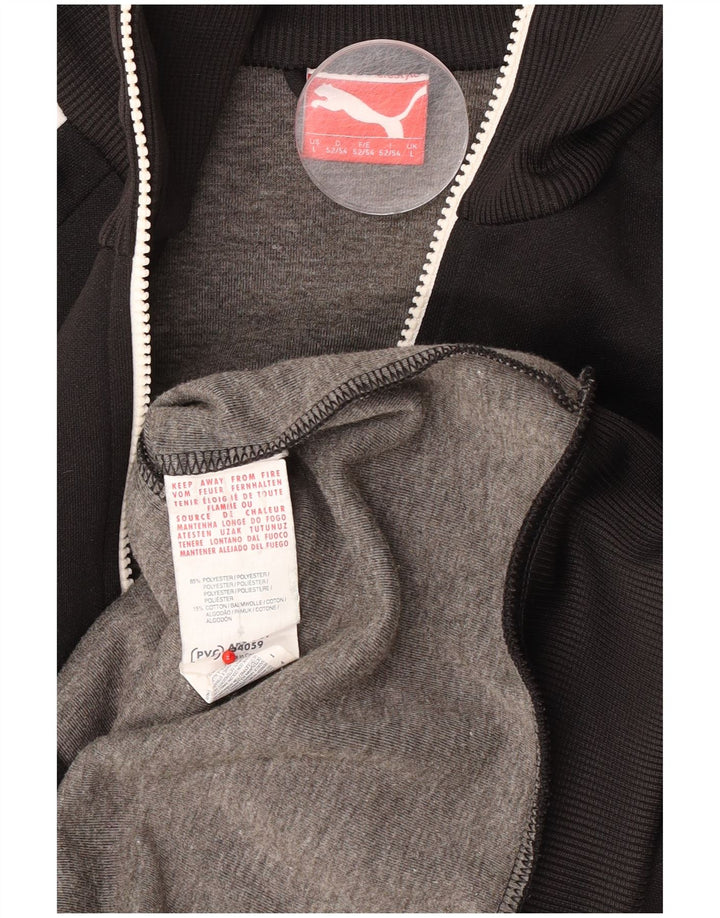 Męska kurtka dresowa Puma z grafiką, duża, czarna, poliestrowa z blokami kolorów