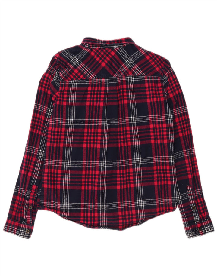 Damska koszula flanelowa Superdry UK 14, bawełniana w średnią czerwoną kratkę