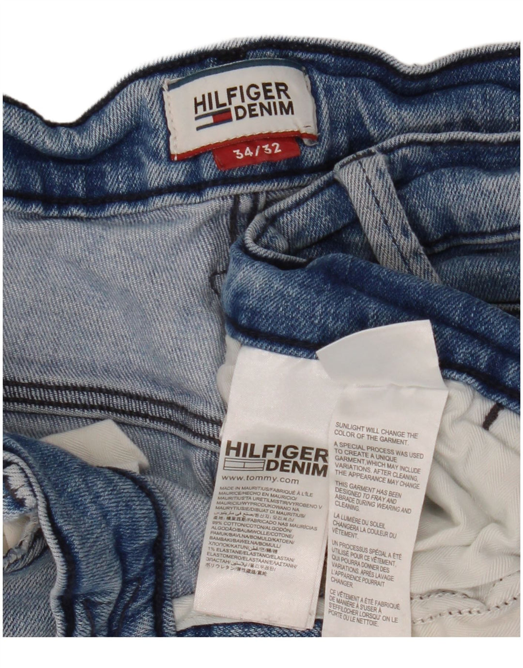Męskie jeansy slim fit Tommy Hilfiger W34 L32 Niebieskie bawełniane