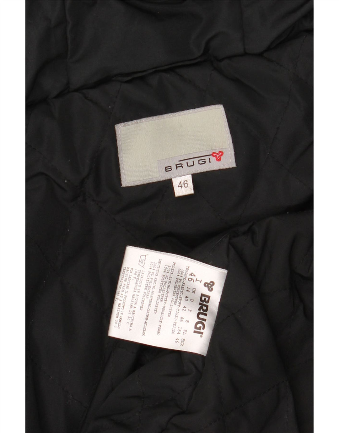 Damska ocieplana kurtka z kapturem BRUGI UK 14, duża, czarna, poliester