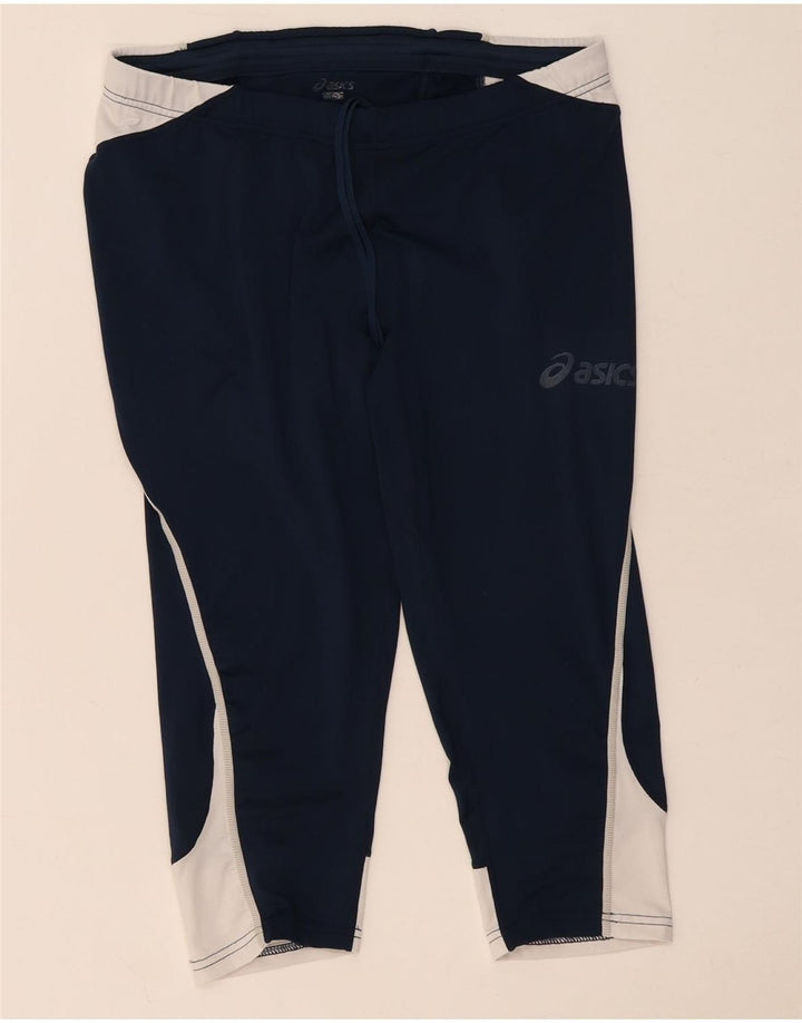 Damskie legginsy Capri Asics UK 14 Średni granatowy poliester z blokami kolorów