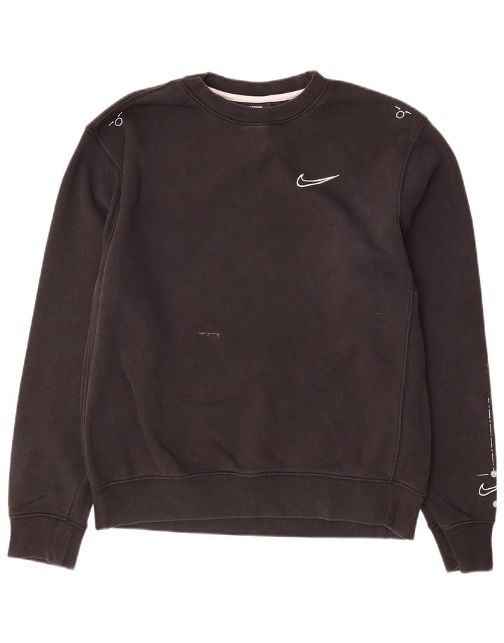 Męska bluza dresowa NIKE o luźnym kroju, mała, czarna, bawełniana