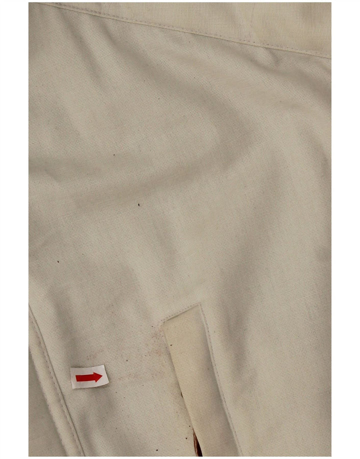 Męska kurtka wiatrówka z kapturem Stratos UK 42 XL, biała bawełna