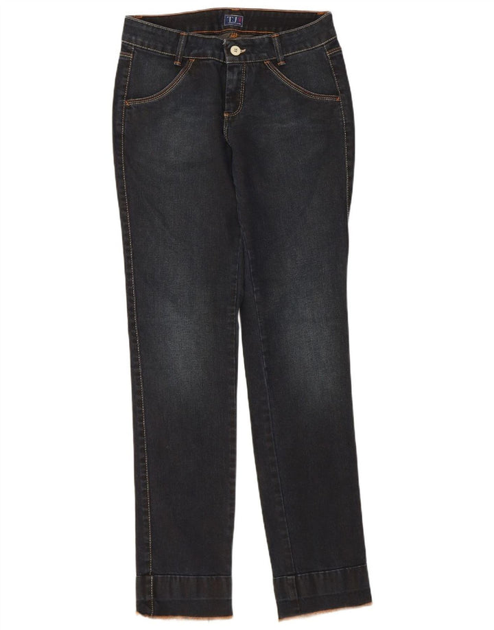 TRUSSARDI Womens Slim Jeans IT 42 Medium W28 L32 Navy Blue Cotton