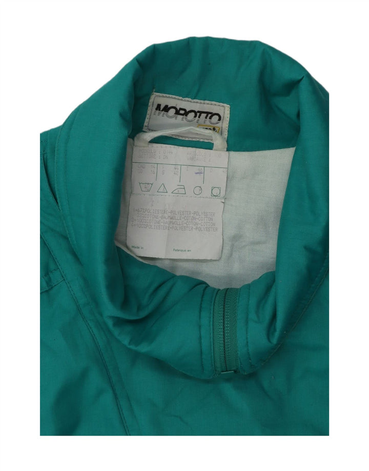 VINTAGE Womens Windbreaker Jacket UK 16 Large Green Polyester