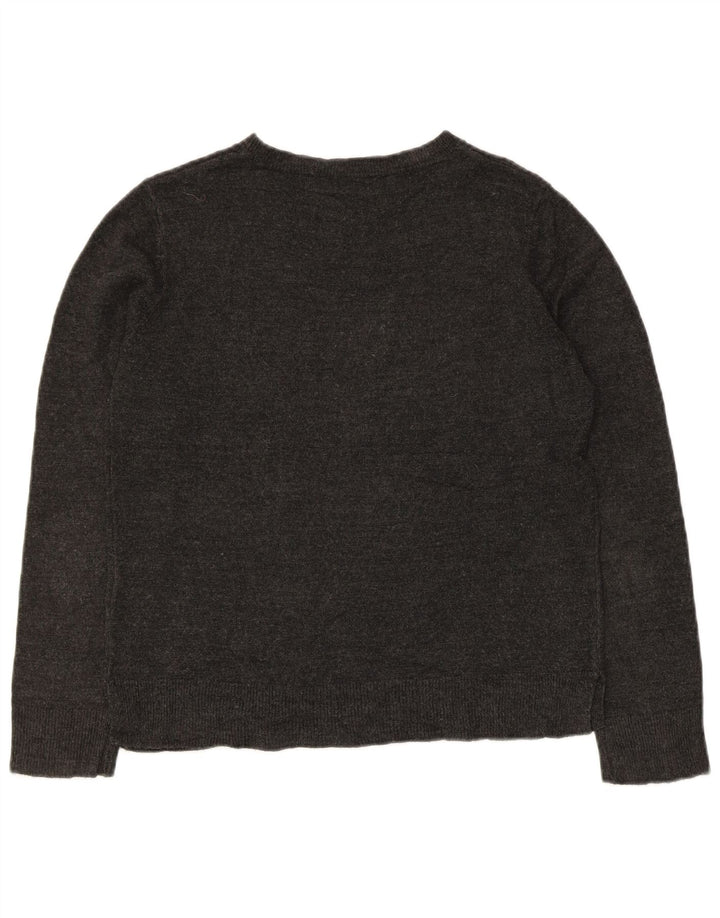 Marks & Spencer Damski sweter z dekoltem w łódkę UK 12 Średni szary akryl
