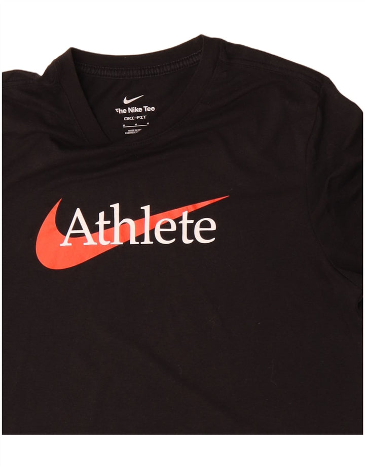 Męski T-shirt Nike Dri Fit z grafiką, średni czarny, bawełniany