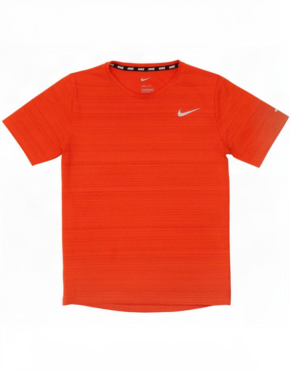 Chłopięcy T-shirt Nike Dri Fit na 12-13 lat, duży, pomarańczowy poliester w paski