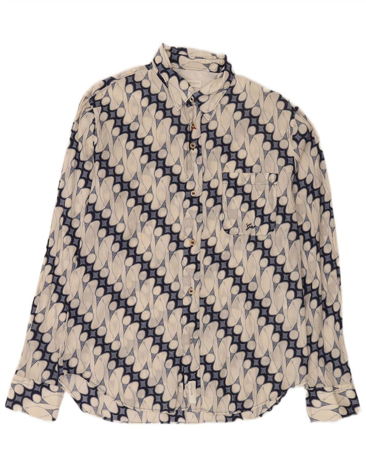 Koszula męska Gas w abstrakcyjny wzór, rozmiar 41 16, duża niebieska bawełna