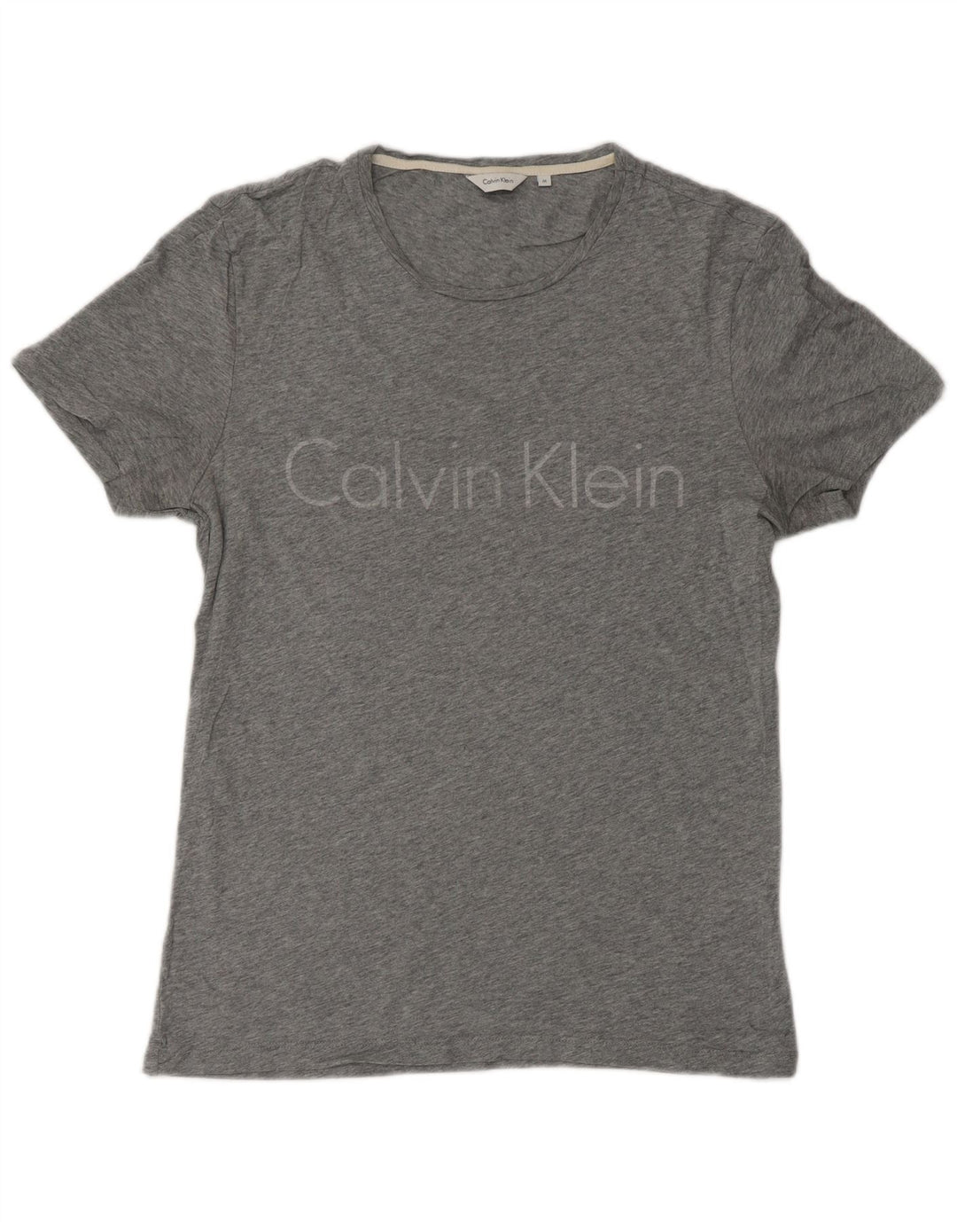 Męski T-shirt CALVIN KLEIN z grafiką, średnioszary, bawełniany w cętki