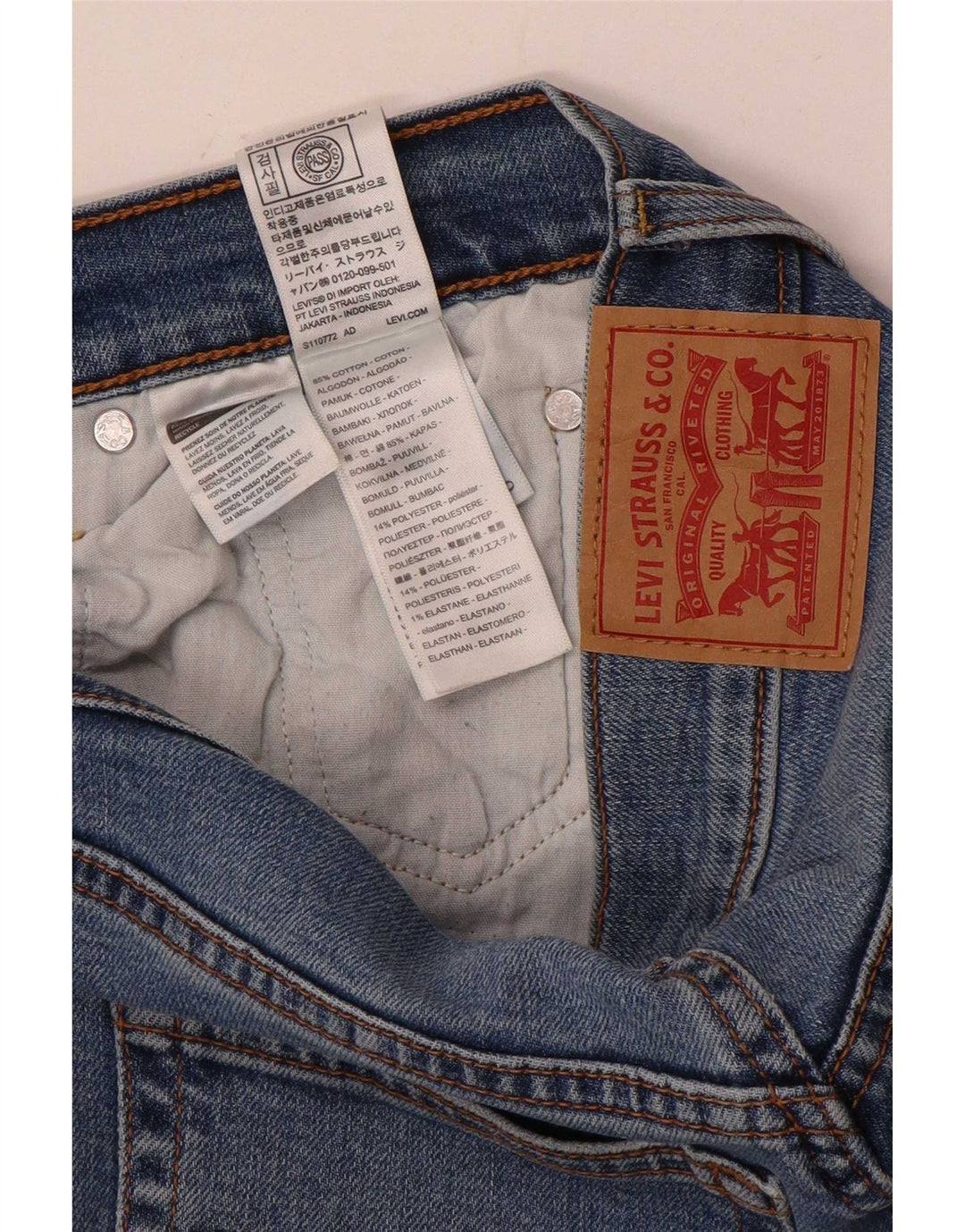 Męskie proste dżinsy Levi's W28 L29 Niebieskie bawełniane