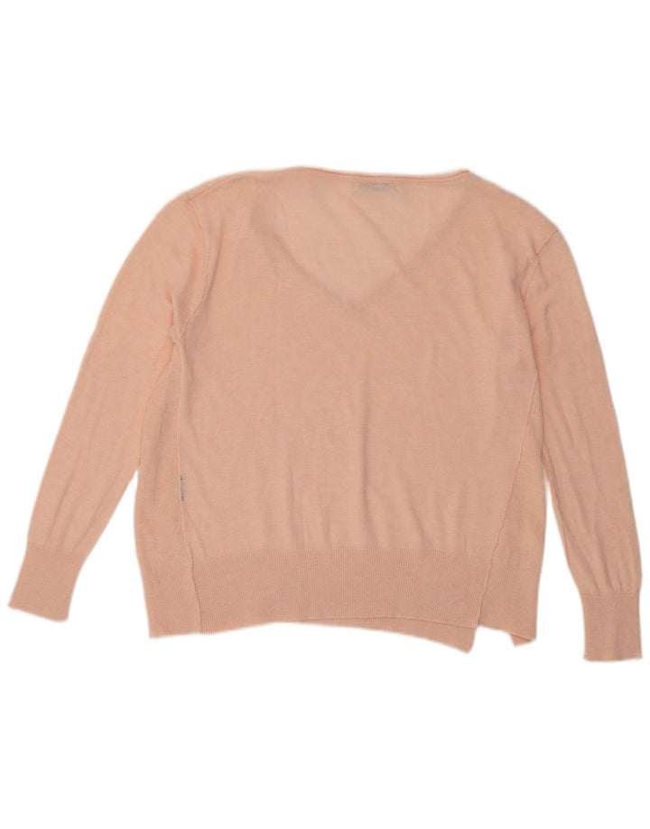 Sweter damski Zara z dekoltem w kształcie litery V, UK 10, mały, różowy