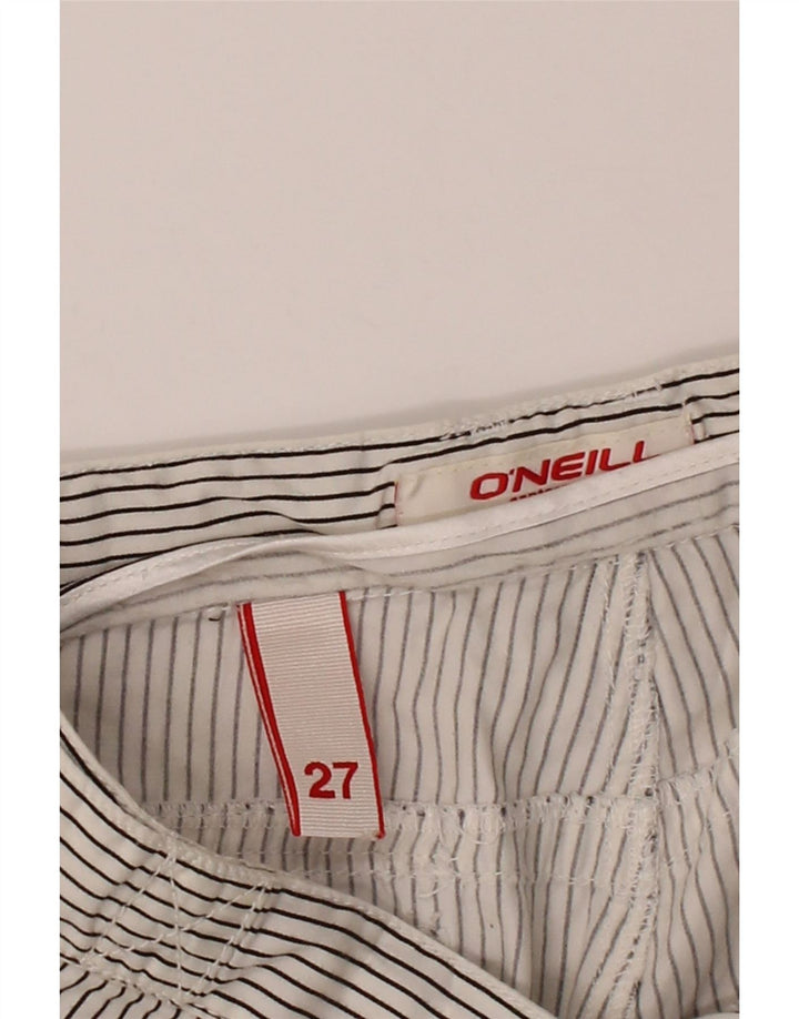 O'NEILL Womens Cargo Shorts W27 Small White Pinstripe