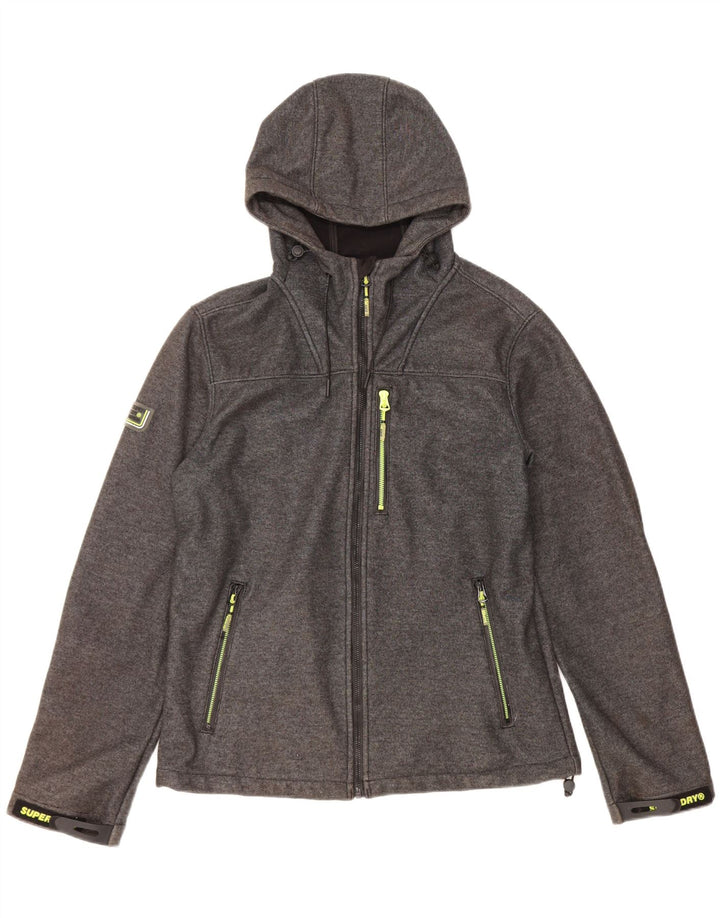 Męska kurtka wiatrówka z kapturem Superdry UK 38, średnioszary poliester