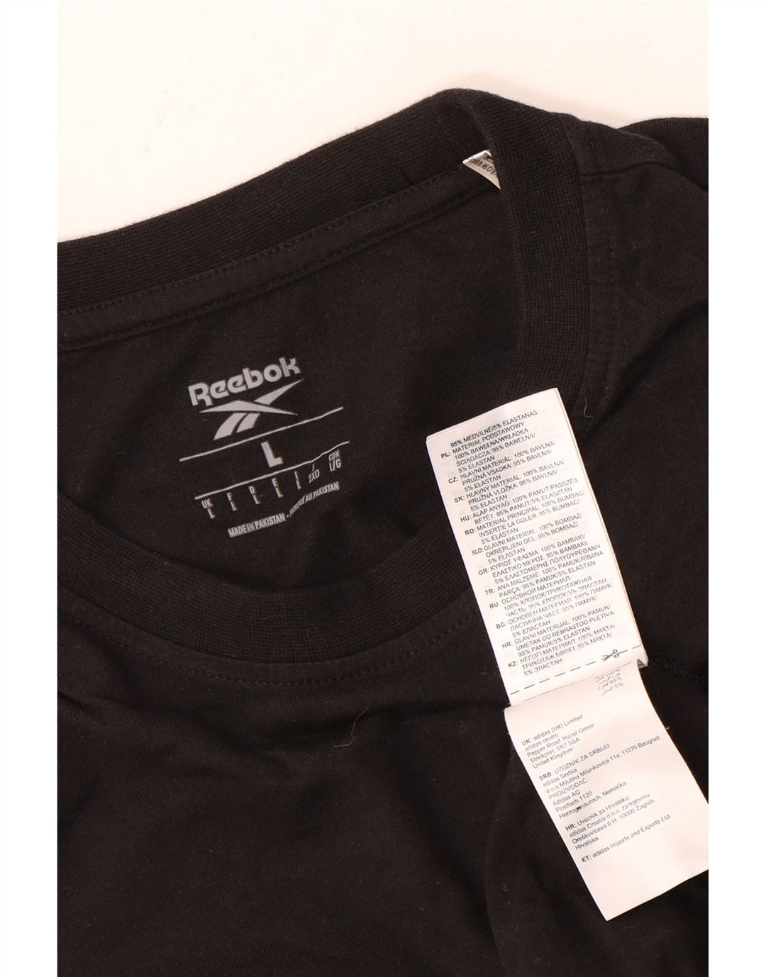 T-shirt męski REEBOK, duży, czarny, bawełniany
