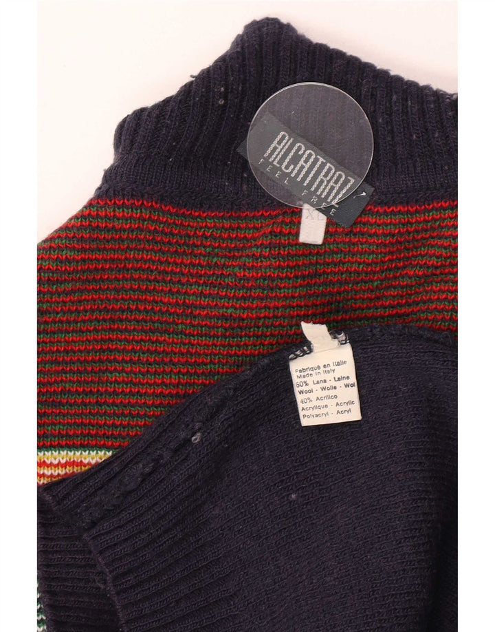 Męski sweter z golfem Alcatraz XL granatowy Fair Isle Wool