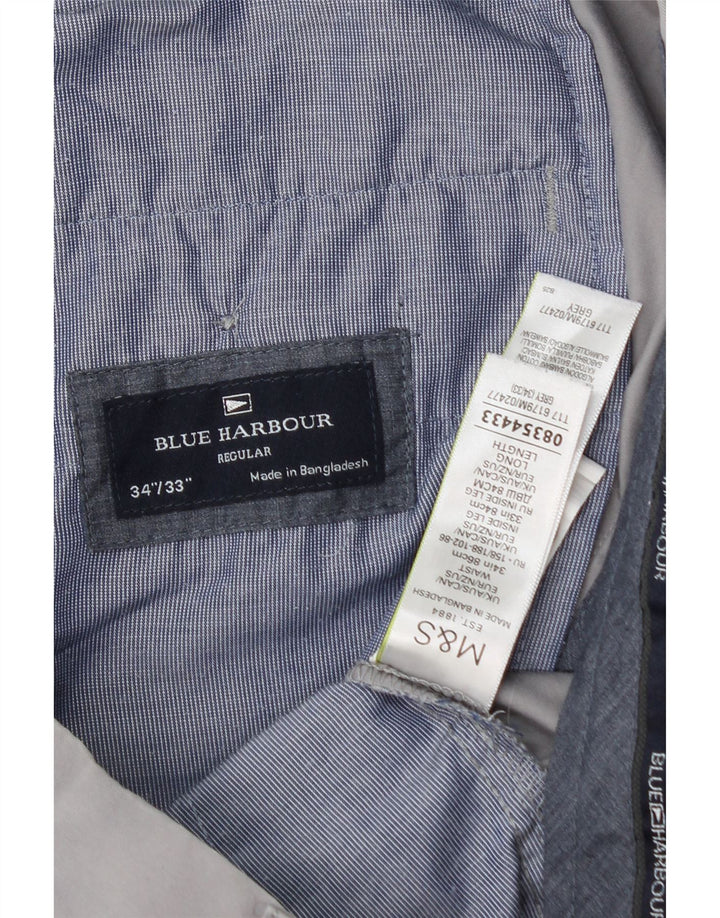 Męskie spodnie chino Marks & Spencer Blue Harbor o regularnym kroju W34 L33 szare