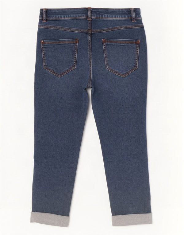Damskie jeansy M&Co Slim Capri UK 10 Small W28 L20 Niebieska bawełna