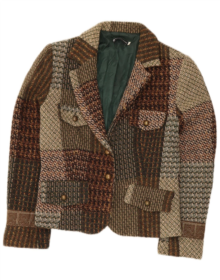 Damska marynarka HALFON zapinana na 2 guziki IT 46, duża, wielobarwna patchworkowa