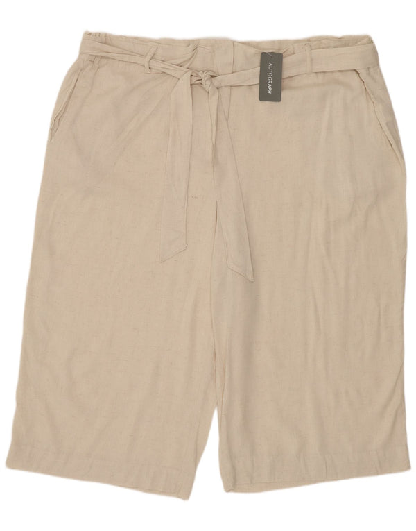 Spodenki Chino Marks & Spencer Damskie Autograph UK 24 3XL W48 Beżowe Lniane