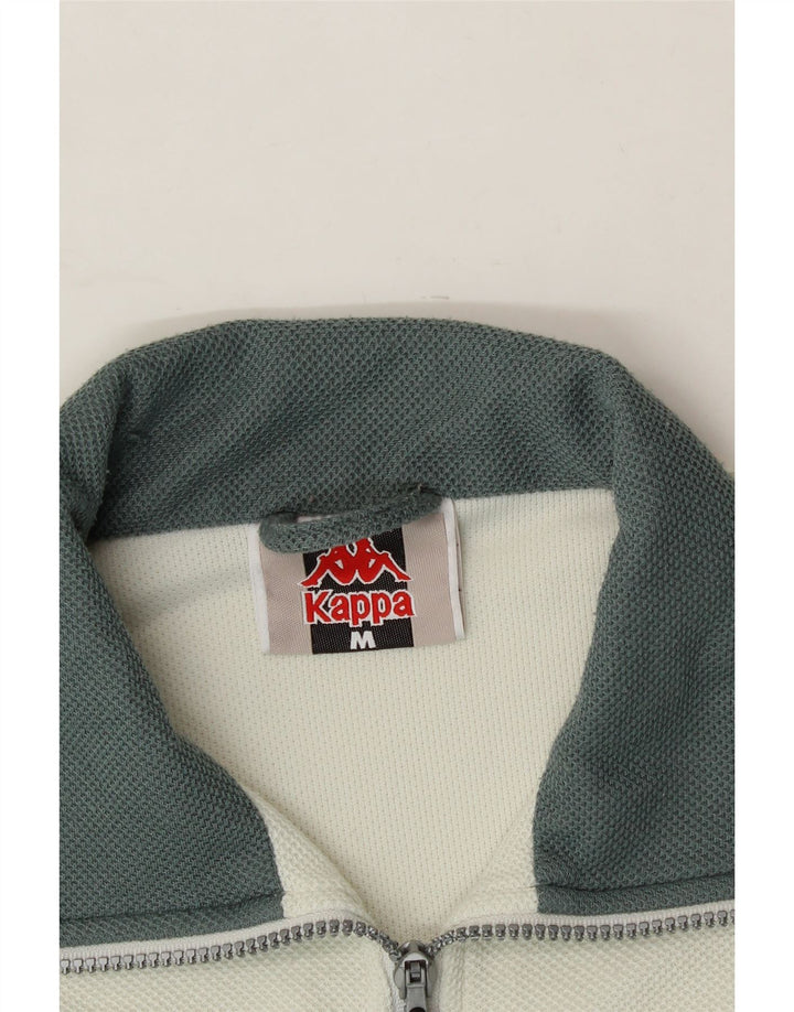 KAPPA Womens Tracksuit Top Jacket UK 14 Medium Off White Colourblock Vintage Kappa and Second-Hand Kappa from Messina Hembry 