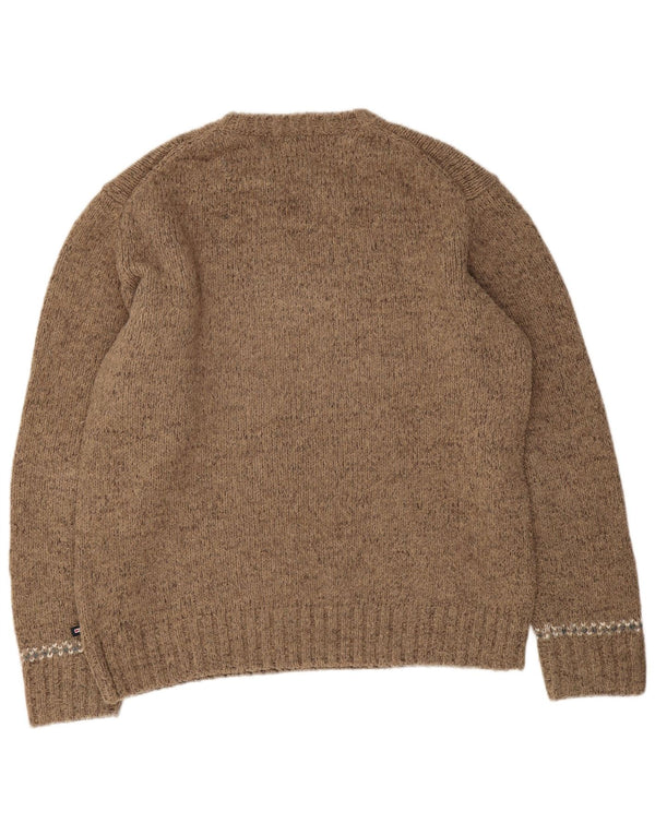 Marks & Spencer Mens Blue Harbour Crew Neck Jumper Sweater Large Brown